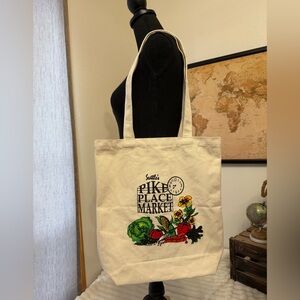 Seattle Pikes Place Market canvas tote bag